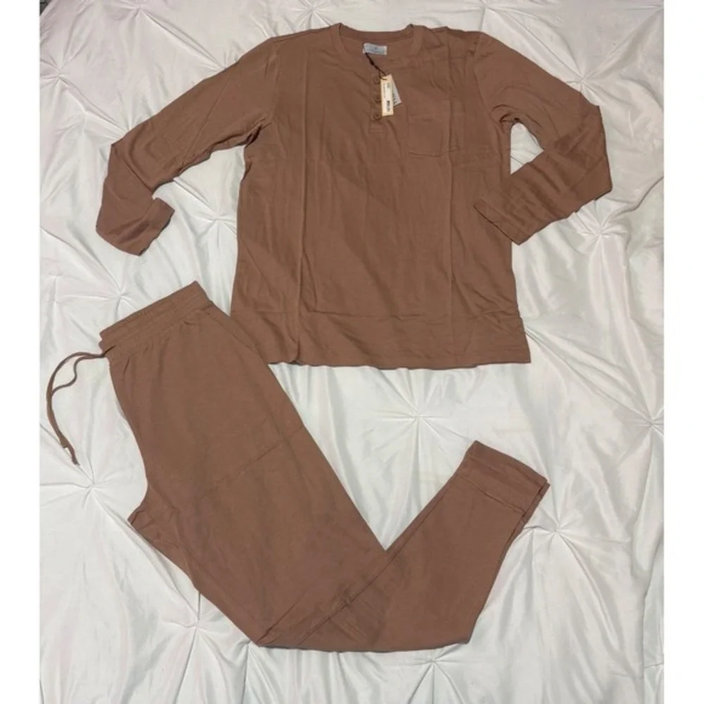 Cosabella Men's Henley & Jogger Pajama Set Pima Cotton Modal Soft Lounge Set L